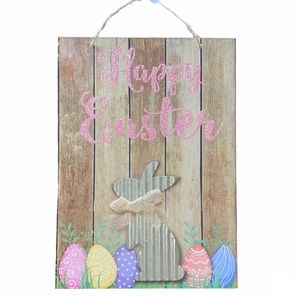 NWT Easter Bunny Egg Decor Wooden Hanging Wall Art